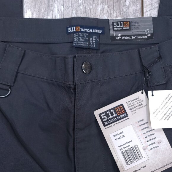 5.11 Tactical Mens 44x36 Gray Taclite Ripstop Jean Cut Mid Rise Straight Leg - Picture 6 of 9